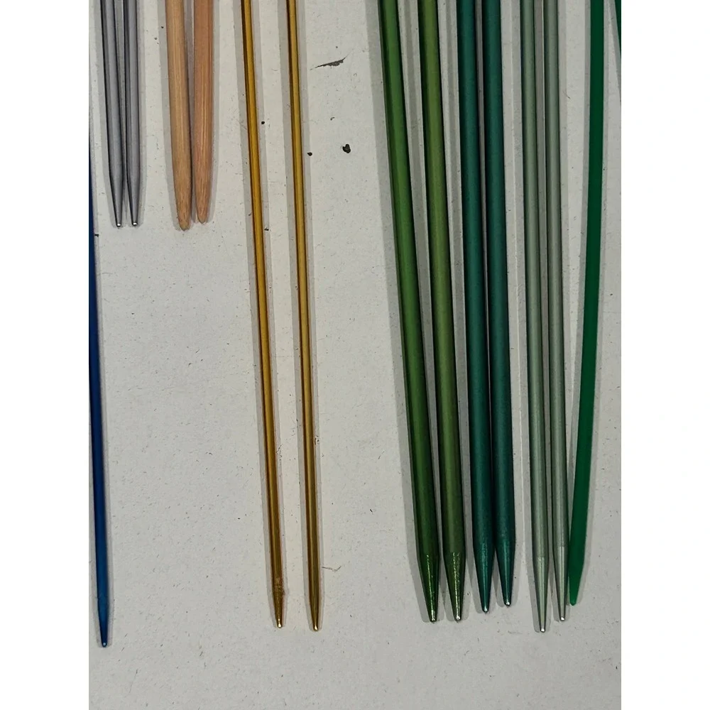 Vintage Mixed Knitting Needle Lot Boye Susan Bates Aluminum Bamboo 11 Pairs+